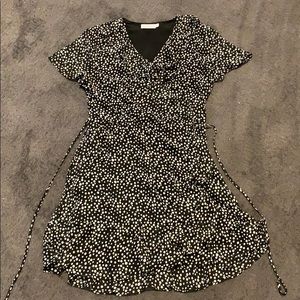 Lush from Nordstrom Medium Wrap Dress Black/White